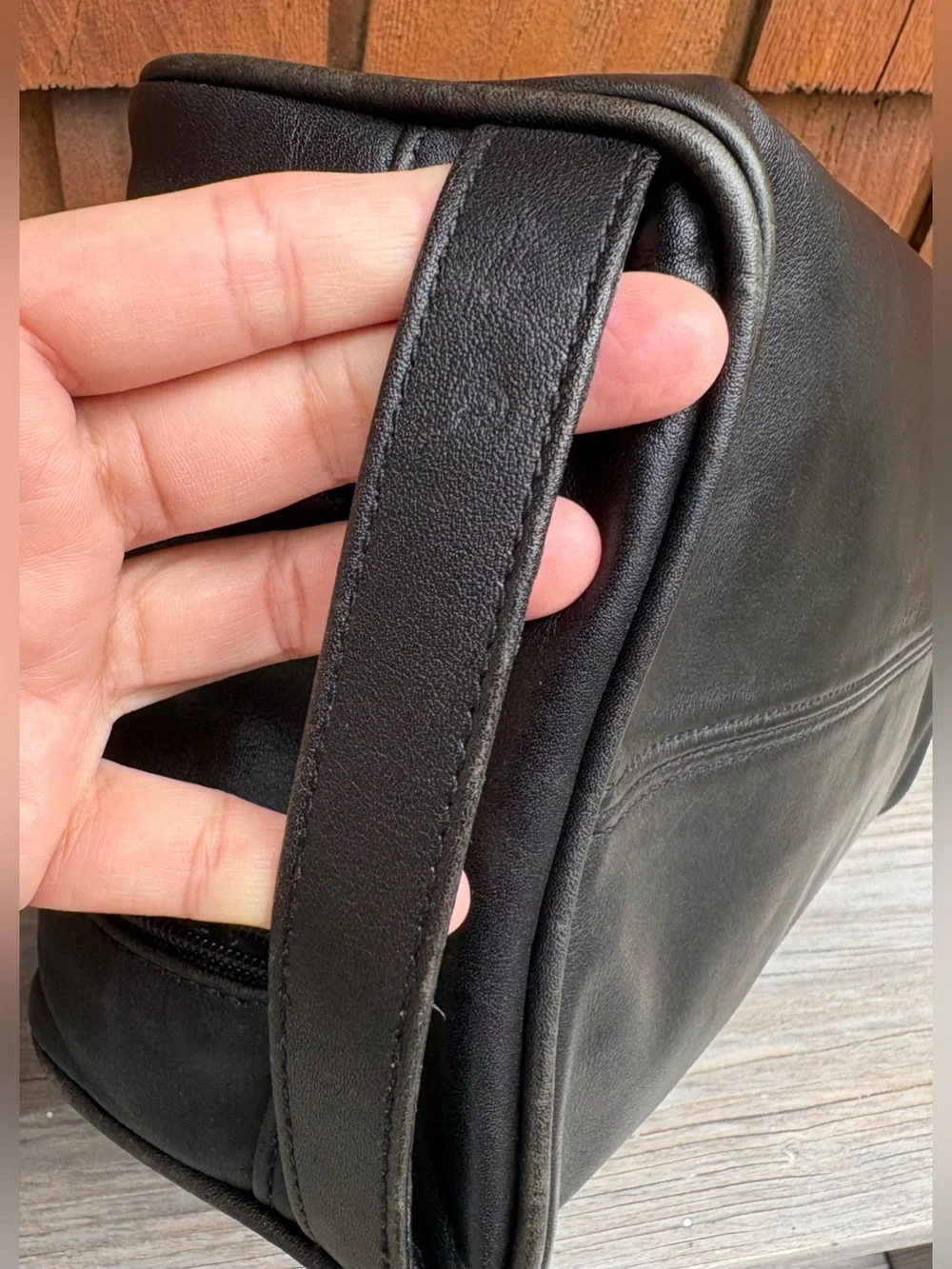 90s Vintage Coach Double Zip Travel Kit Overnight Toiletry Dopp Black